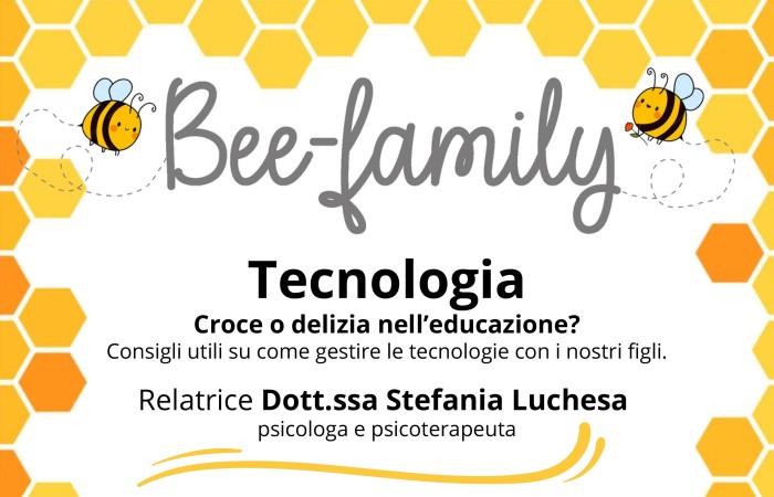 
 Tecnologia ed educazione


 
 Data: 21 ottobre  Orario: 18.00  Luogo: Centro Don Bosco di Laives
 


 Relatrice: Dott.ssa Stefania Luchesa psicologa psicoterapeuta
 


 Argomento dell'Incontro: Scopri come le tecnologie influenzano lo sviluppo dei bambini e quali strategie adottare per un uso sano e consapevole. Un'opportunità unica per genitori, educatori e professionisti del settore!
